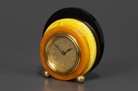 Tri-Color Disc Design Geometric LUX Catalin Bakelite Clock
